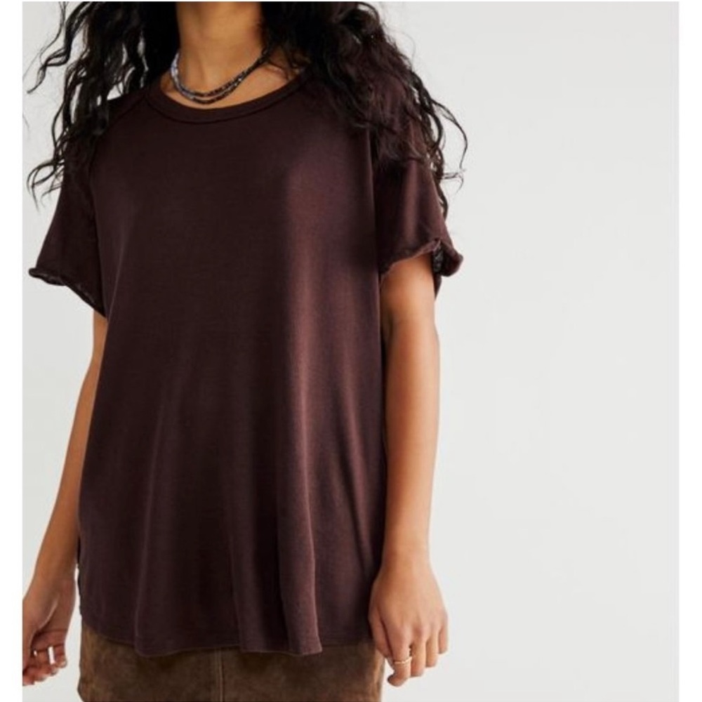 NWOT Care Free People Linen Blend BF Tee